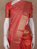 Light Pink Floral Woven Pure Kanchipuram Silk Saree With Zari Border