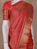 Light Pink Floral Woven Pure Kanchipuram Silk Saree With Zari Border