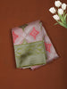 Light Pink Geometric Zari Woven Design Tissue Silk Saree with Contrast Zari Border