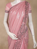 Light Pink Heavy Sequins Embroidered Design Tissue Designer Saree with Designer Border