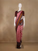 Light Pink Ikkat Design Silk Saree With Maroon Contrast Border