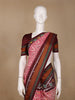 Light Pink Ikkat Design Silk Saree With Maroon Contrast Border