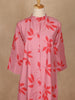 Light Pink Leaf Design Printed Cotton Kurti