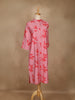 Light Pink Leaf Design Printed Cotton Kurti