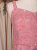 Light Pink Sequin and Bead Embroidered Organza Peplum Palazzo Suit with Dupatta
