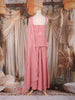 Light Pink Sequin and Bead Embroidered Organza Peplum Palazzo Suit with Dupatta