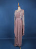 Light Pink Stripes Design Satin Ready To Wear Saree With Designer Blouse - Diadem