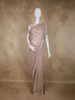 Light Pink Thread and Mirror Embroidered Design Net Designer Saree