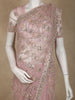 Light Pink Thread and Mirror Embroidered Design Net Designer Saree
