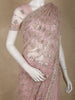 Light Pink Thread and Mirror Embroidered Design Net Designer Saree
