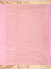 Light Pink Zari Butta Woven Design Pure Kanchipuram Silk Saree with Contrast Zari Border