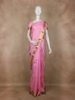 Light Pink Zari Butta Woven Design Pure Kanchipuram Silk Saree with Contrast Zari Border