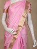 Light Pink Zari Butta Woven Design Pure Kanchipuram Silk Saree with Contrast Zari Border