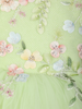 Light Pistachio Floral 3D Design Net Party Wear Kids Frock