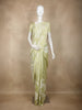 Light Pistachio Green Floral Design Tussar Saree with Applique Work