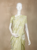 Light Pistachio Green Floral Design Tussar Saree with Applique Work