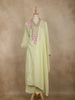 Light Pistachio Green Floral Embroidered Cotton Salwar Suit with Dupatta