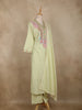 Light Pistachio Green Floral Embroidered Cotton Salwar Suit with Dupatta