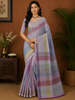 Light Purple Abstract Woven Design Pure Cotton Saree with Woven Border