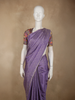 Light Purple Butta Woven Design Soft Tissue Saree with Scalloped Border