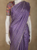 Light Purple Butta Woven Design Soft Tissue Saree with Scalloped Border