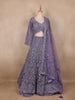 Light Purple Floral And Stone Embroidered Net Bridal Lehenga Set - Diadem