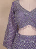 Light Purple Floral And Stone Embroidered Net Bridal Lehenga Set - Diadem