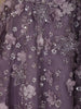Light Purple Floral Appliqué Sequins and Beads Embroidered Design Net Wedding Gown