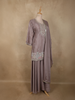 Light Purple Floral Beads Embroidered Design Georgette Palazzo Suit with Dupatta