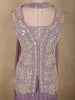 Light Purple Floral Beads Embroidered Design Georgette Skirt Top with Choker Dupatta