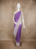 Light Purple Floral Beads Embroidered Design Satin Party Wear Saree