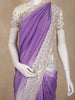 Light Purple Floral Beads Embroidered Design Satin Party Wear Saree