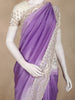 Light Purple Floral Beads Embroidered Design Satin Party Wear Saree