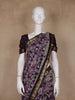 Light Purple Floral Printed Design Chanderi Cotton Saree with Zari Border