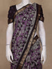 Light Purple Floral Printed Design Chanderi Cotton Saree with Zari Border