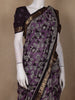 Light Purple Floral Printed Design Chanderi Cotton Saree with Zari Border