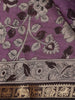 Light Purple Floral Printed Design Chanderi Cotton Saree with Zari Border