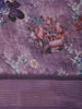 Light Purple Floral Printed Design Chiffon Casual Saree with Striped Border
