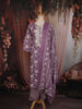 Light Purple Floral Printed Design Cotton Straight Cut Salwar Suit with Dupatta