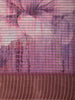 Light Purple Floral Printed and Striped Woven Design Mixed Cotton Saree with Zari Border