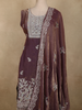 Light Purple Floral Sequins And Beads Embroidered Design Organza Palazzo Suit with Dupatta