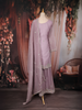 Light Purple Floral Sequins Embroidered Tissue Silk Sharara Suit With Dupatta