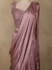 Light Purple Floral Sequins and Beads Embroidered Design Space Silk Lehenga with Drapped Dupatta