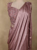 Light Purple Floral Sequins and Beads Embroidered Design Space Silk Lehenga with Drapped Dupatta