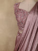 Light Purple Floral Sequins and Beads Embroidered Design Space Silk Lehenga with Drapped Dupatta
