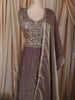 Light Purple Floral Sequins and Zari Embroidered Design Organza Lehenga with Dupatta
