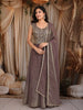 Light Purple Floral Sequins and Zari Embroidered Design Organza Lehenga with Dupatta