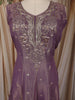Light Purple Floral Sequins and Zari Embroidered Design Tissue Silk Long Anarkali Gown with Contrast Dupatta