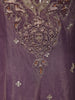 Light Purple Floral Sequins and Zari Embroidered Design Tissue Silk Long Anarkali Gown with Contrast Dupatta
