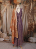 Light Purple Floral Sequins and Zari Embroidered Design Tissue Silk Long Anarkali Gown with Contrast Dupatta